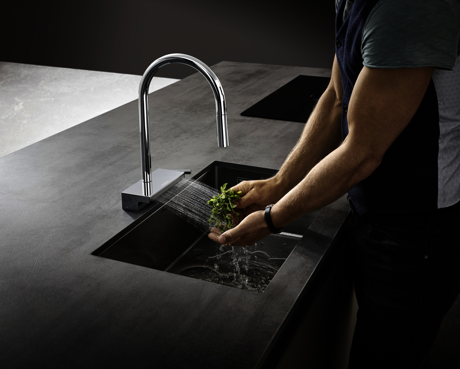 Hansgrohe Spültischmischer 170 Aquno Select M81 Ausziehbrause 3jet sBox chrom
