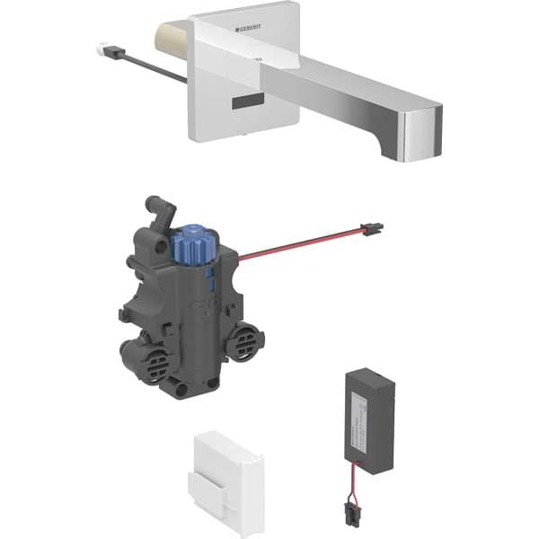 Geberit Brenta WT-Arm., Wandmontage, Batterie f. UP-Funkt.Box, Therm.Mi.,L:22cm, chrg