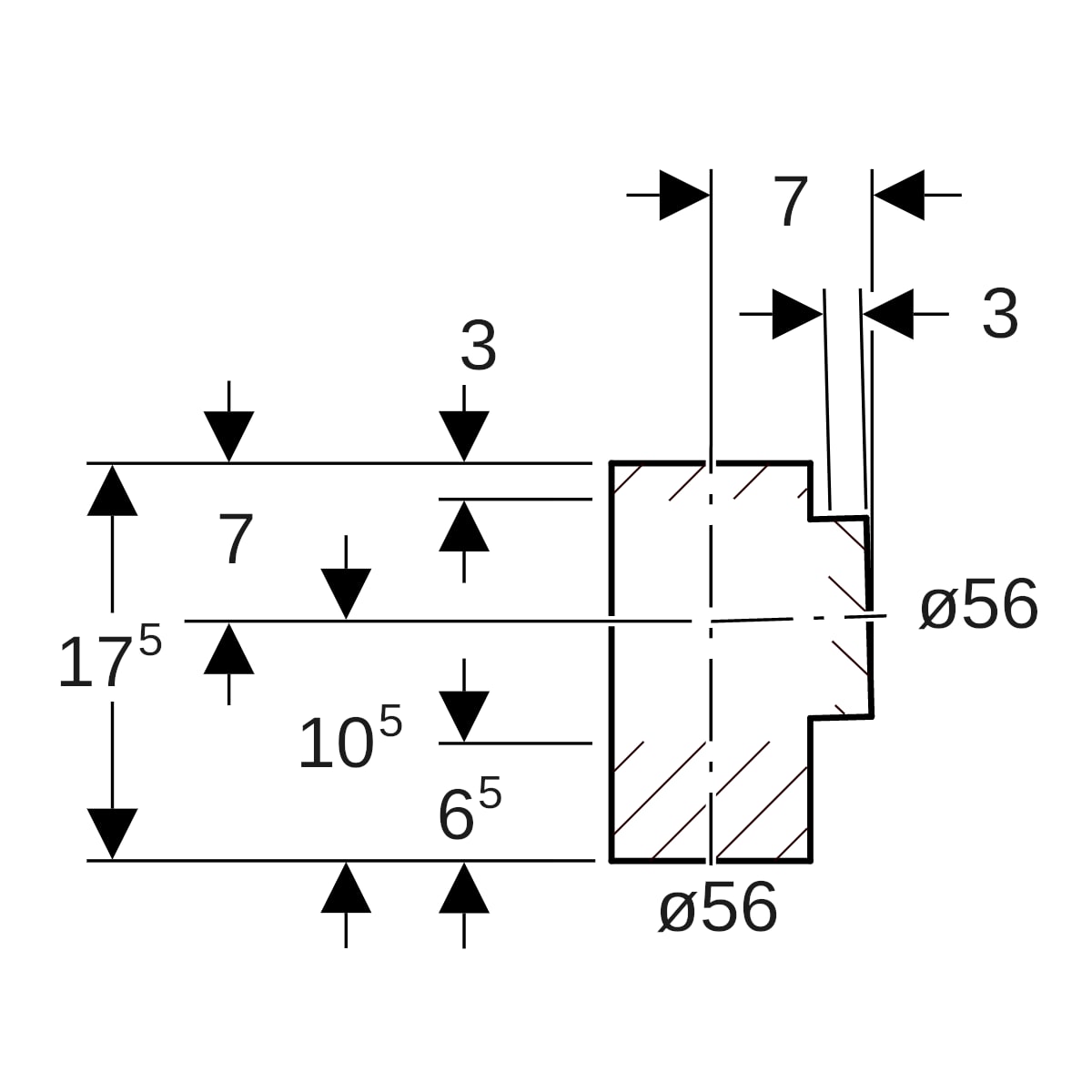 Geberit PE Abzweig 88,5Gr d56/56