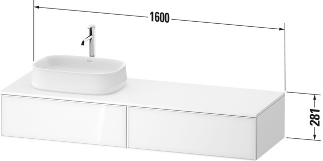 Duravit Konsolen-WTU wh Zencha 550x1600x281mmEiche Schwarz/Graphit Supe