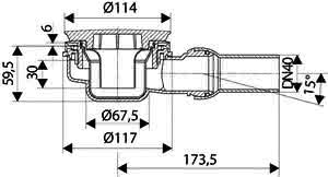 IS Anschluss für Brausewannen, flach, DN40