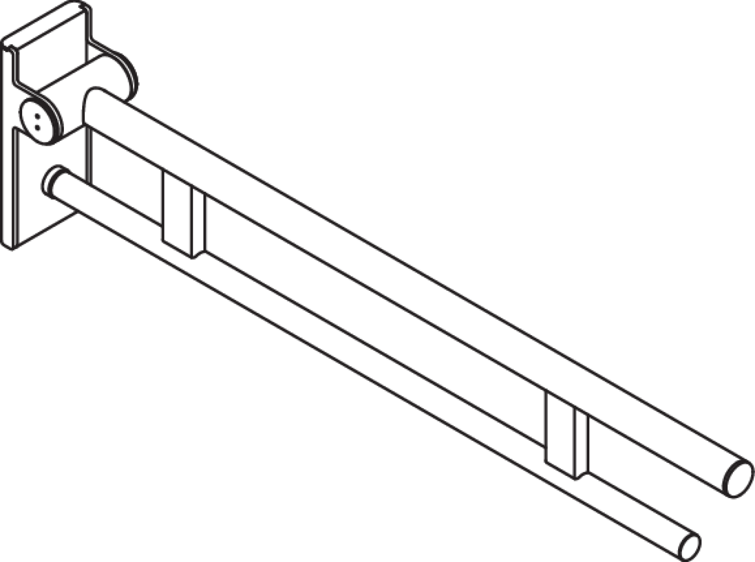 HEWI mob. SK-Griff Duo (A), L:750, pulverbeschichtet schw tiefmatt