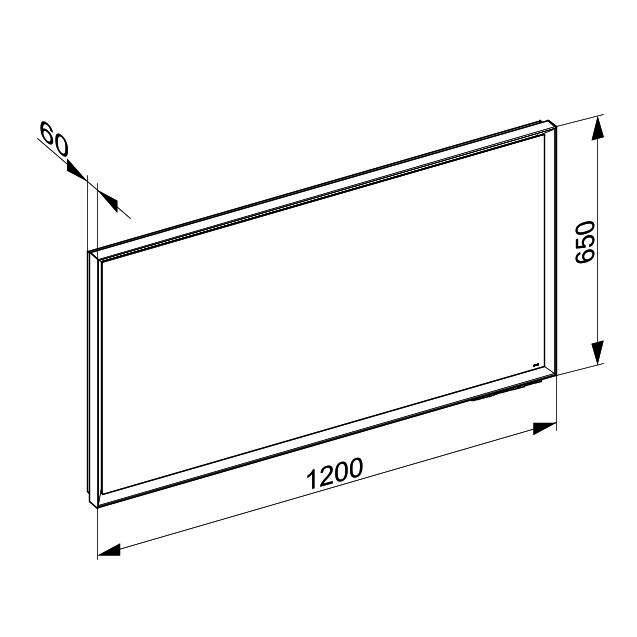 KEUCO LS R. Lumos 14597, silber-erloxiert, 1200 x 650 x 60 mm