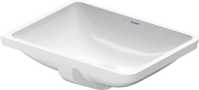 DU Einbauwaschtisch Starck 3 490 mm EB v.unten, mit ÜL, ohne HLB, weiß