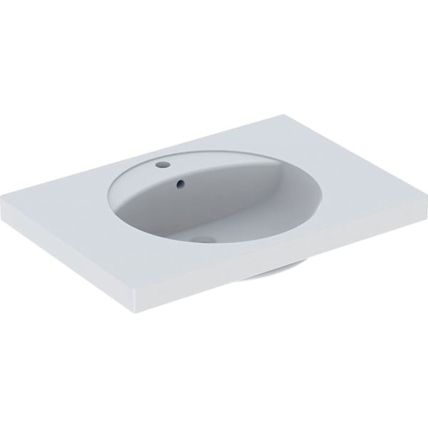 Geberit Preciosa Waschtisch mit Ablagefläche 80x55cm, m. Hl., m. Ül., weiß, KeraTect Geberit Preciosa Waschtisch mit Ablagefläche 80x55cm, m. Hl., m. Ül., weiß, KeraTect