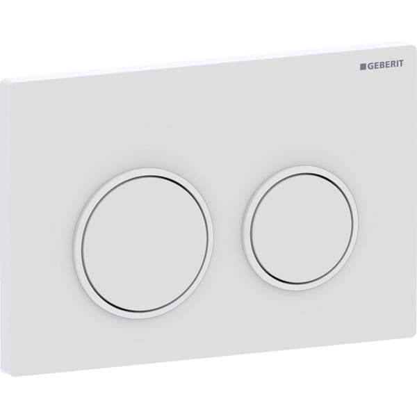 Geberit Omega20BetPl., rund, für 2-Mengen-Sp. weiß matt, Etc/ weiß glänzend