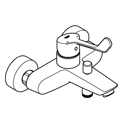 GROHE EH-Wannenbatt. Eurosmart 25243_3 Wandmontage langer Hebel chrom