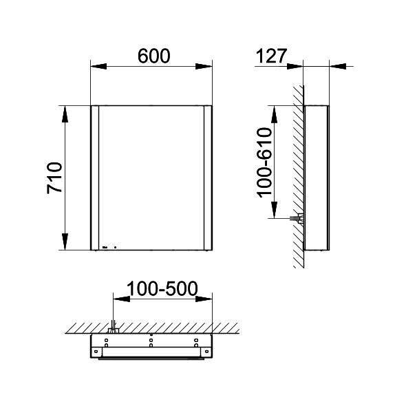 KEUCO SPS Somaris 14501, Ans.li. VB 600x710x128mm verspgl.