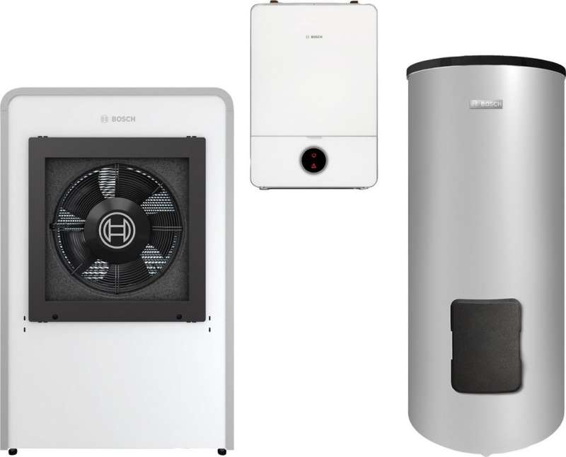 BOSCH Luftwärmepumpen-Paket JUPA CS745 CS7000iAW7IR-S, AWE9, WH 290 LP1B, CR11H