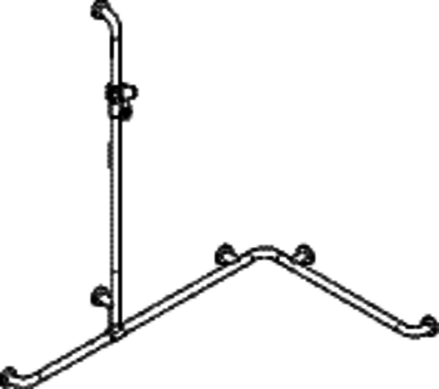 HEWI Dusch-Wannenhdl. m.Br.H.St., AM1:1250, W1:1185, W2:762 signalweiß