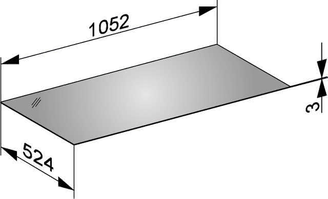 KEUCO Abdeckplatte Edition 11 31324, Cristallinglas, 1050x3x524mm, weiß