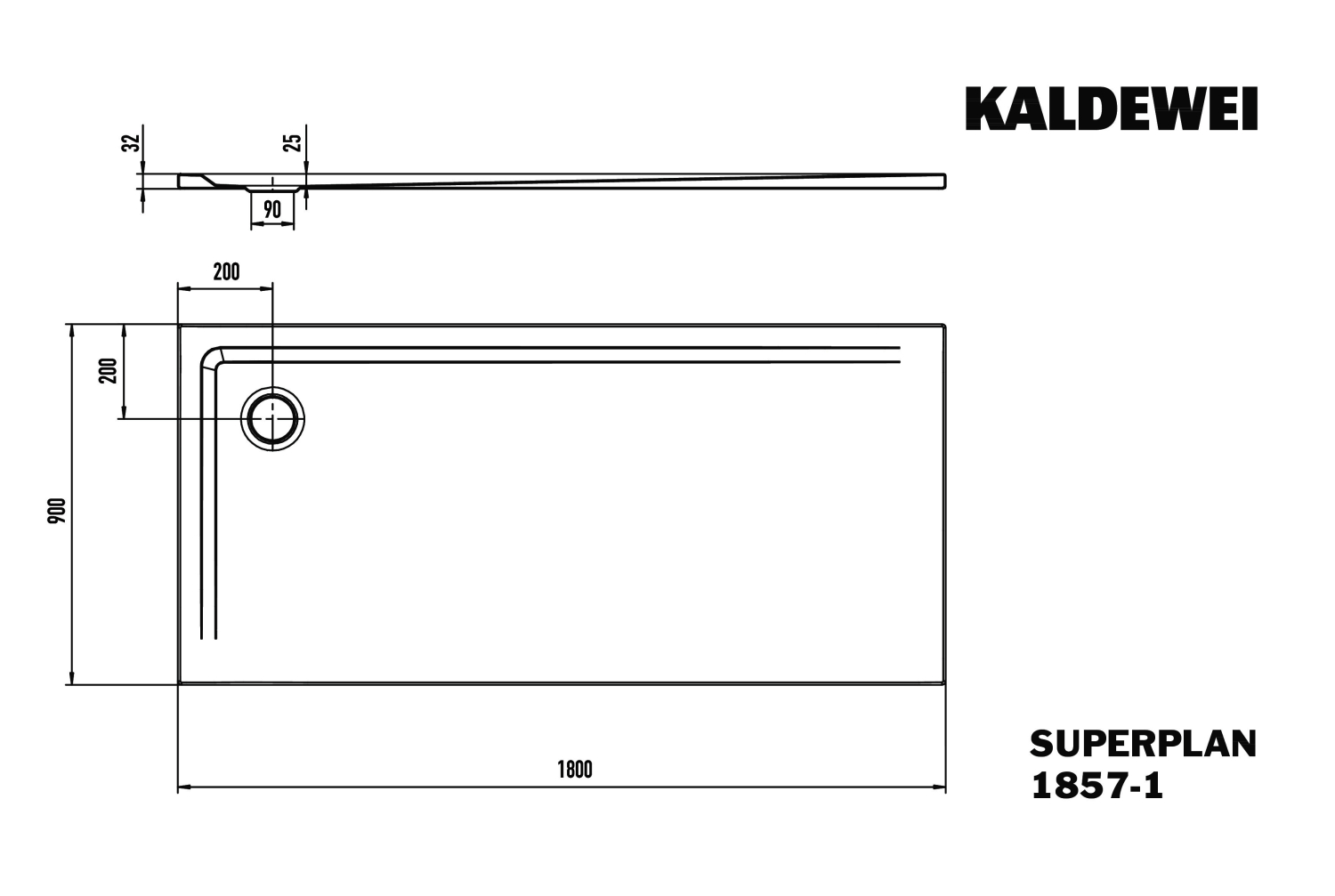 KA DW SUPERPLAN Mod.1857-1,900x1800mm, alpinweiß,Secure Plus