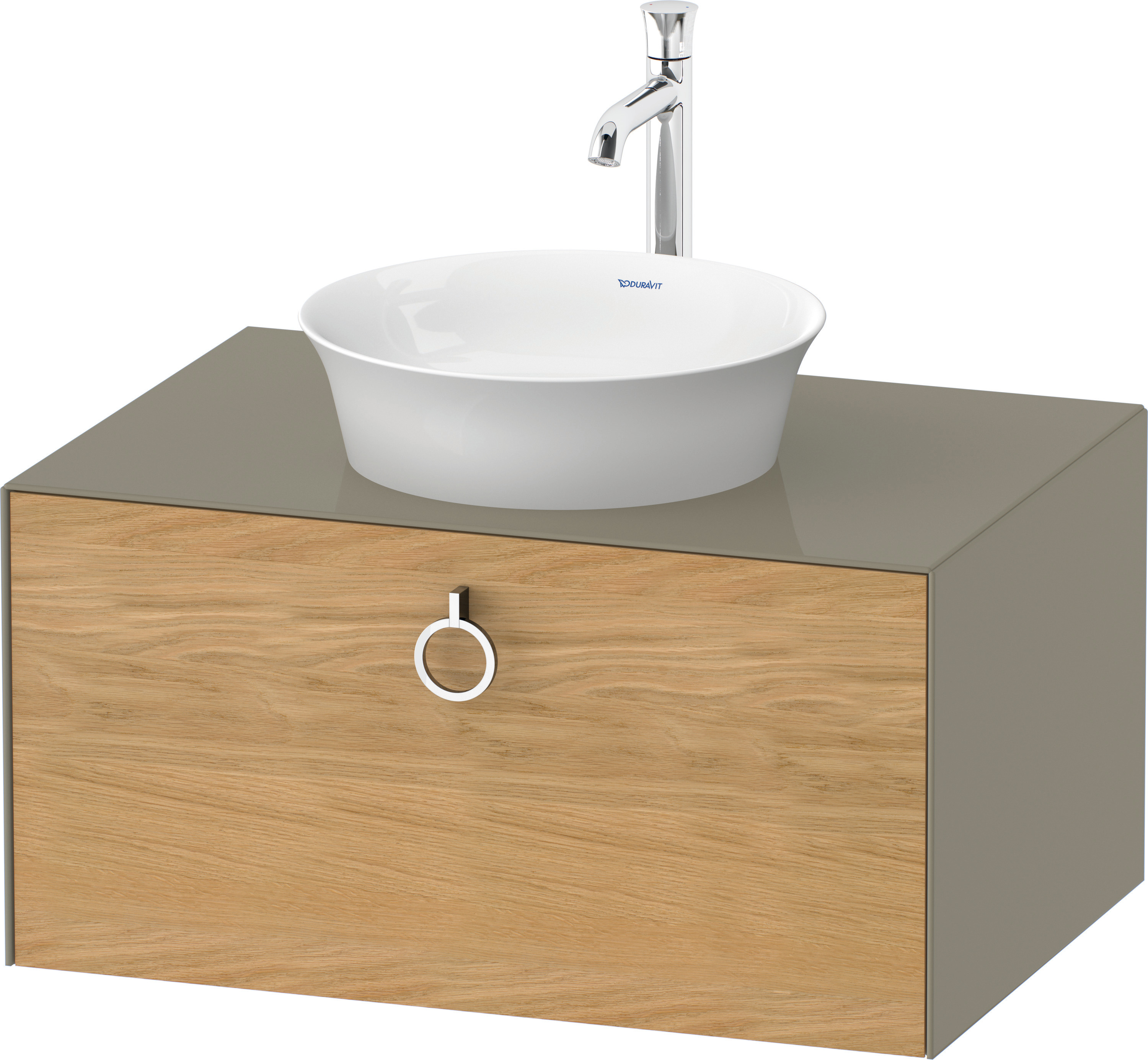 Duravit WTU wandh. White Tulip,1 Ausz.,mit Griff,408x800x550,Eiche N.M./Steing.HGL