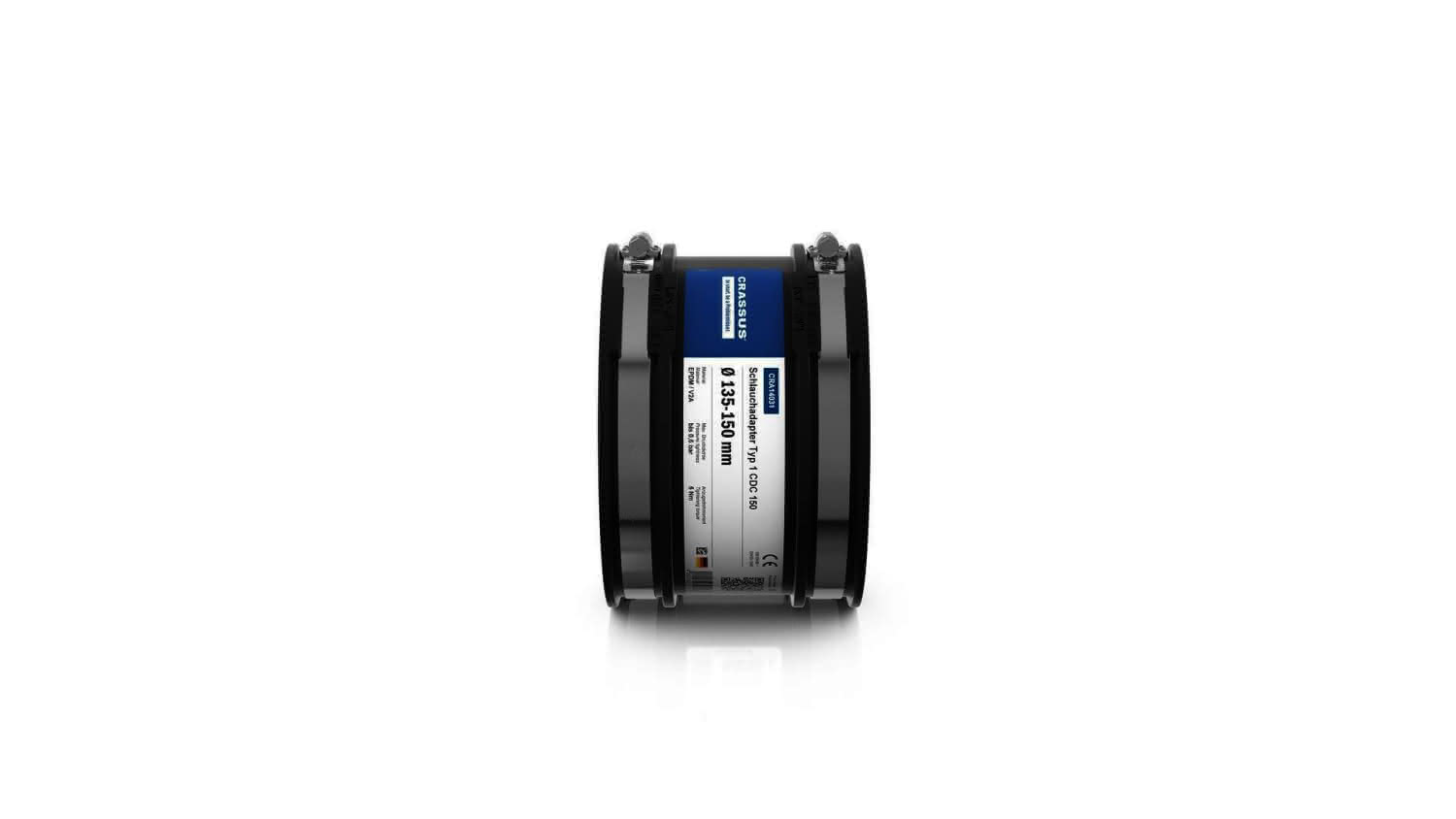 CR Schlauchadapter Typ 1 CDC 150 (135-150mm), bis 0,6 bar, EPDM / V2A