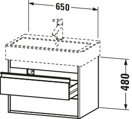 DU WTU wandhängend Ketho 440x650x480mm 2 SchKa, für 045470, graphit matt