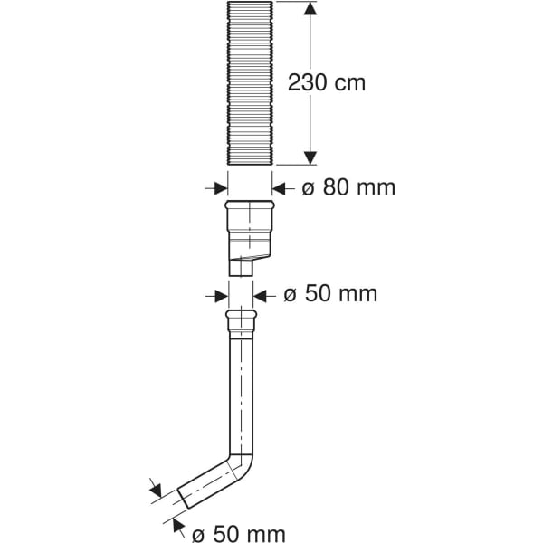 Geberit Geruchsabsaugungsset (DuoFresh) für Sigma UP-SPK 12 cm mit Anschlussrohr