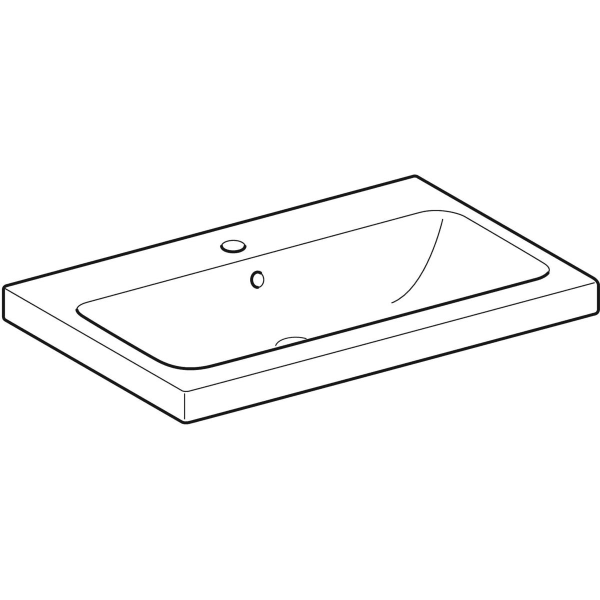 Geberit iCon Light Aufsatzwaschtisch 75x48cm mit Hahnloch, mit Ül., weiß, KeraTect