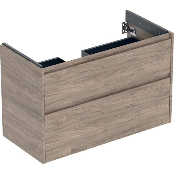 Geberit Renova Plan US f. WT, m. 2 Schubladen 94,8x60,6x44,6cm, Nussbaum hickory