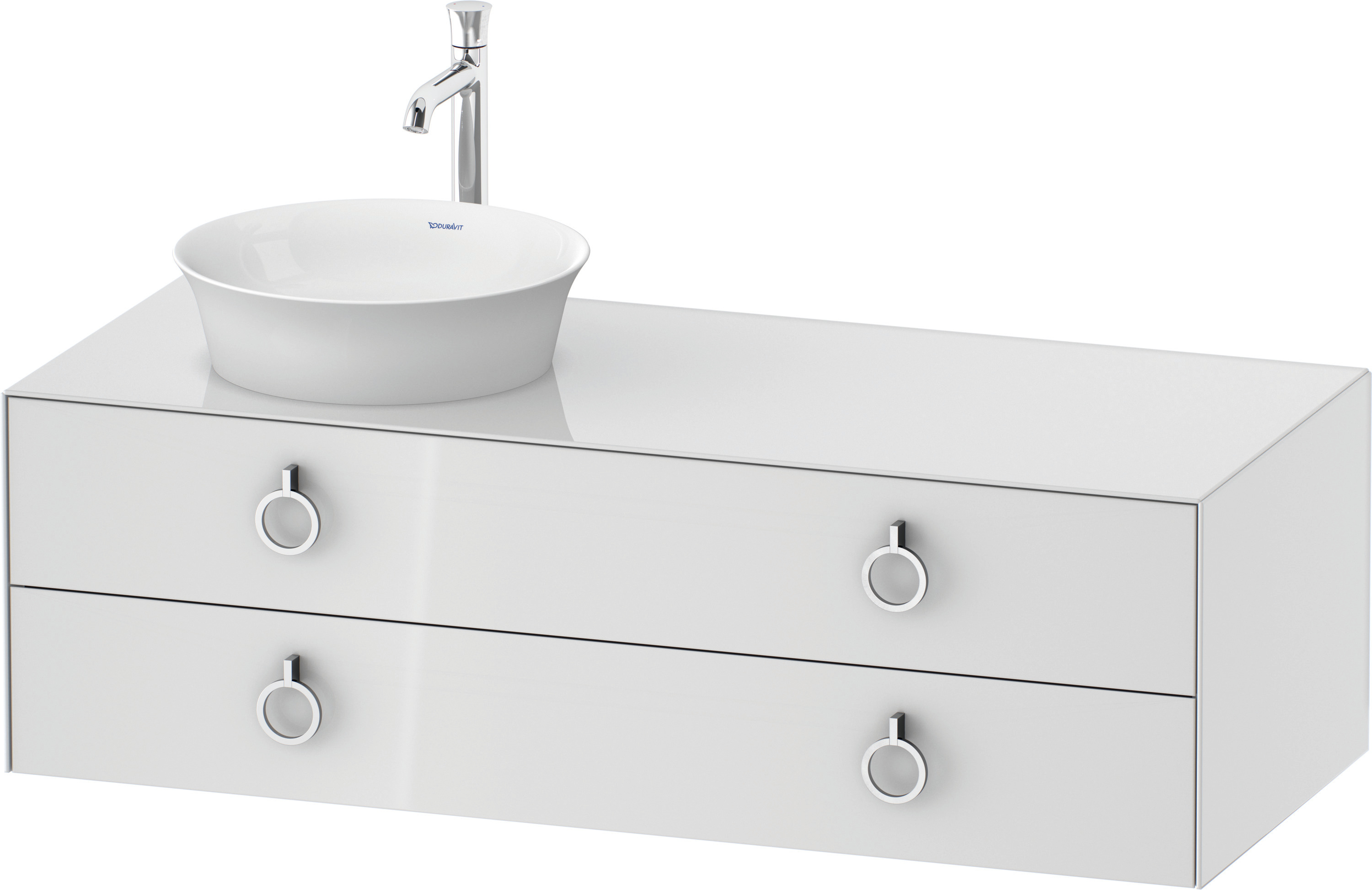 Duravit WTU wandh.White Tulip,2Schk.,m.Griff Aus.l,408x1300x550,Weiß Hochglanz