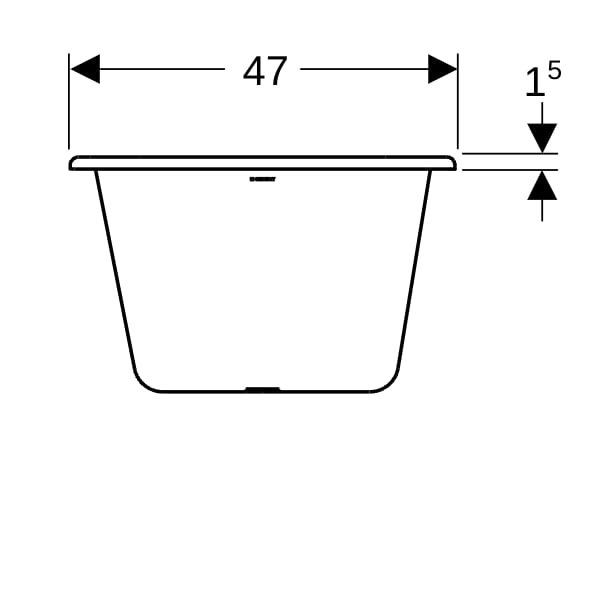 Geberit Bambini asymmetrische Badewanne 47x28,5x76,5cm, weiß