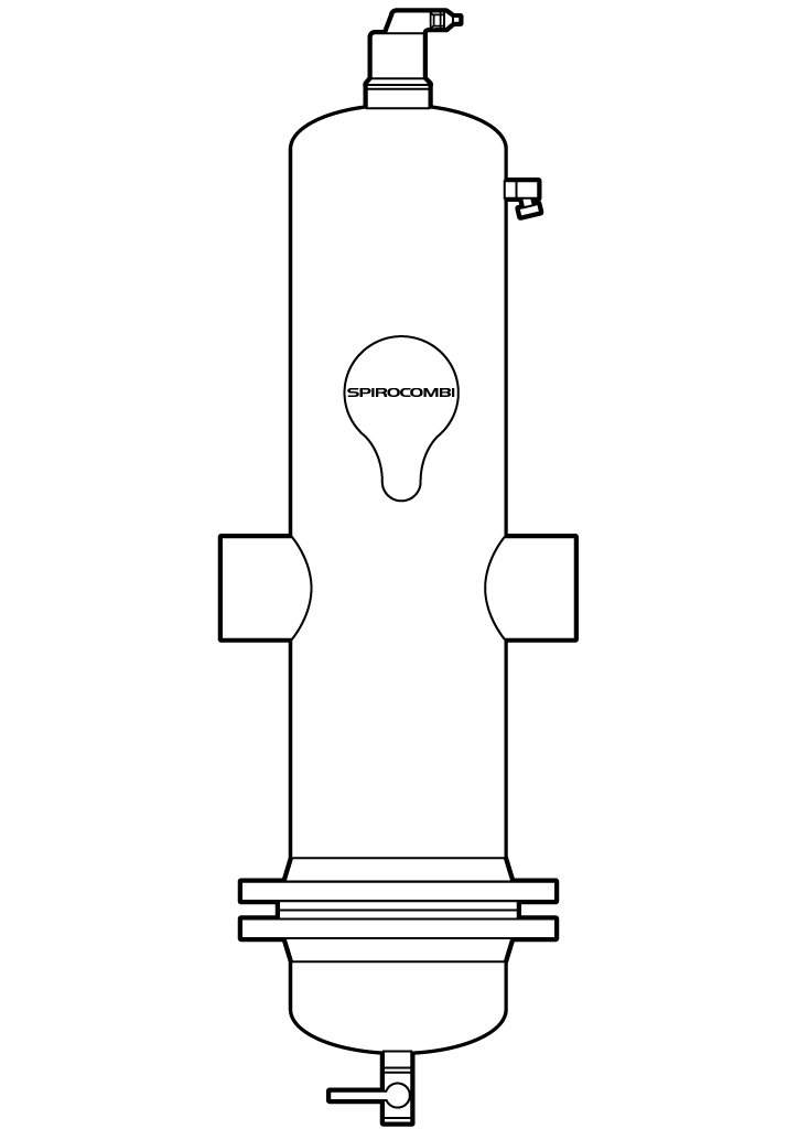 Spirotech Luft- u. Schlamm SpiroCombi demont. Hi-flow, DN 80,Schweißst.,10 bar,110 Gr
