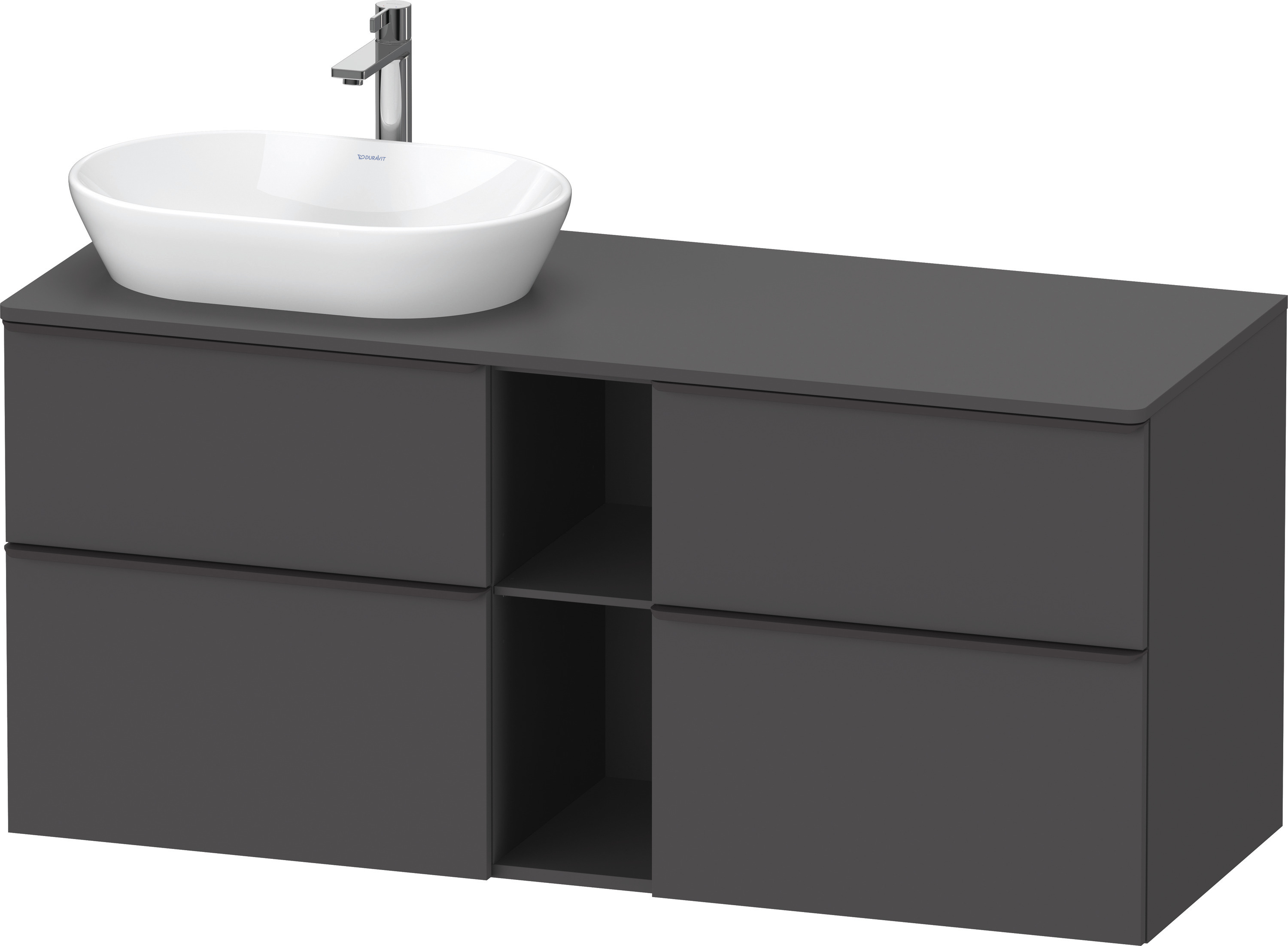 Duravit D-Neo,Kons-WTU,L,AZ:2,SBK:2,Gr:D.Schw 1400x550x644mm,Wdh,Graphit Matt, Dekor