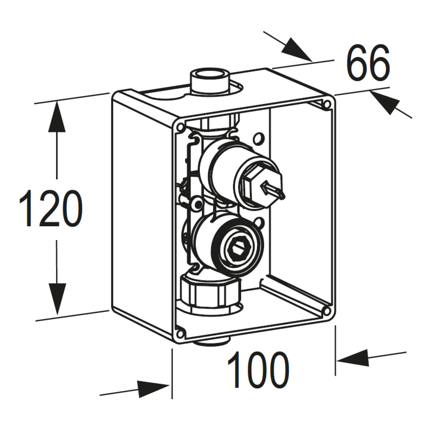 CONTI+ iQ U3S,Rohbauset,m.UP-Gehäuse, Ventilk. Absperrv.f.S10
