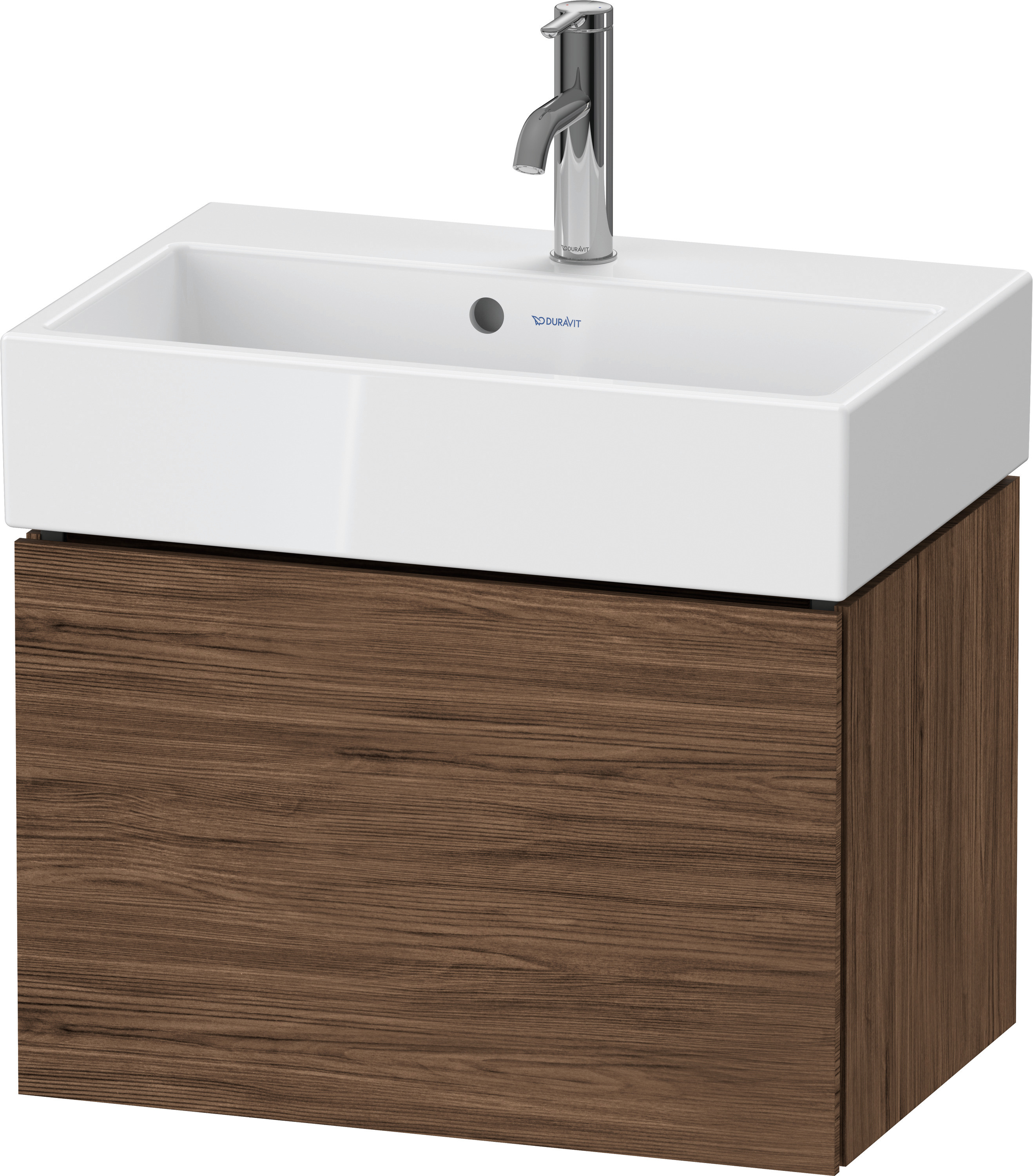 Duravit WTU L-Cube wandhängend, 1 Auszug 394x584x391mm, Nussbaum Dunkel