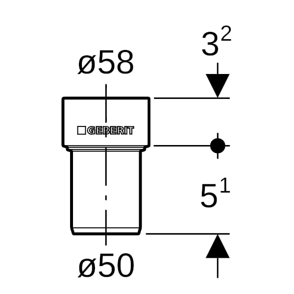 Geberit Silent-PP Anschlussstutzen d50/58