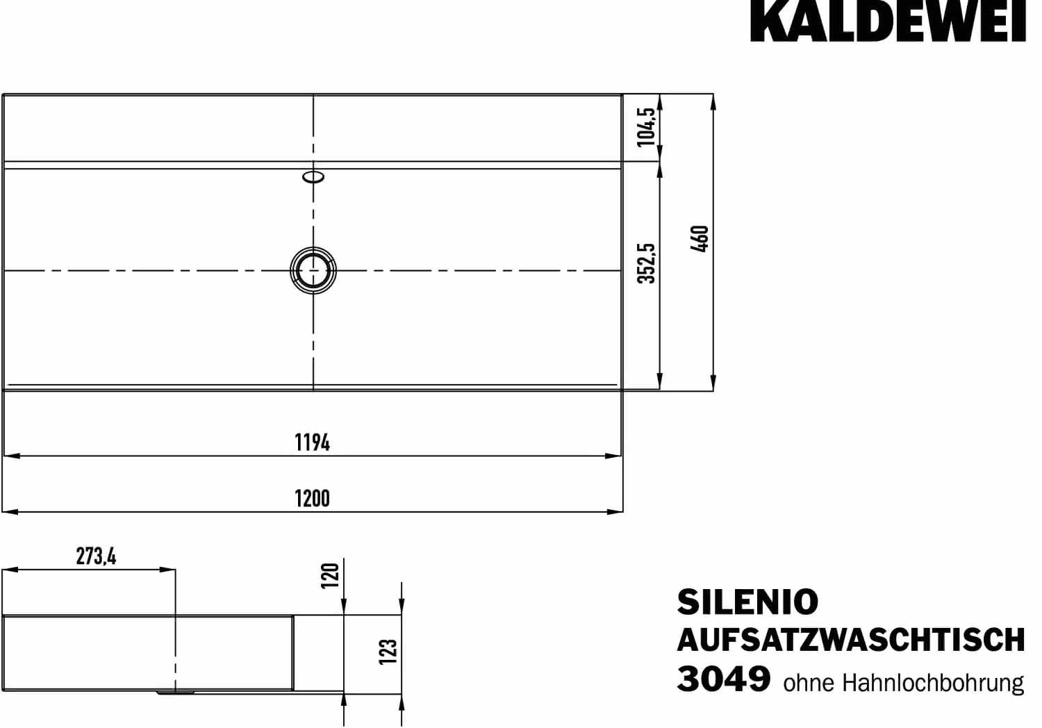 KA WB SILENIO Mod.3049,1200x460mm,alpwe, PEFF,AD,oÜL