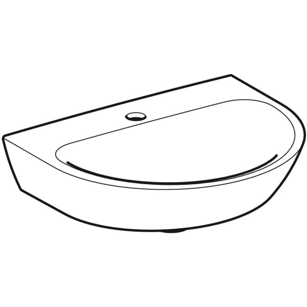 Geberit Renova Handwaschbecken, 50x40cm m. Hl., o. Ül., weiß, KeraTect