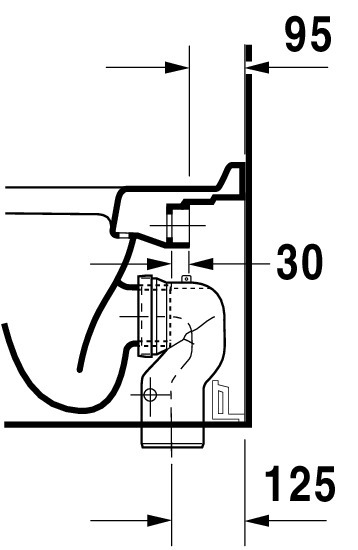 DU Stand-WC Starck 3 560 mm Tiefspüler, Abgang waagrecht, weiß