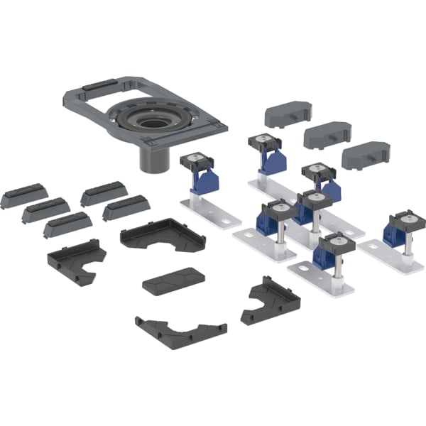 Geberit DW-Abl. mit 7 Füßen f. CleanFloor30 Duschfläsche integr., stockwerksdurchdr.
