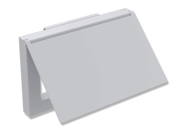 HEWI WC-Papierhalter Sys 900 Q, m. Deckel, plvb weiß tiefmatt