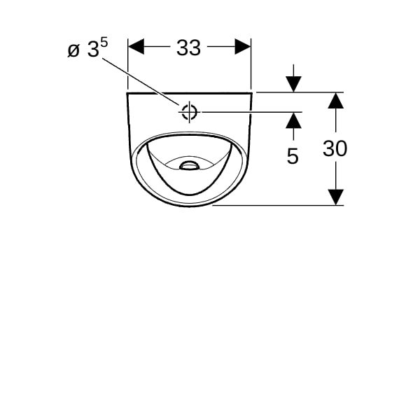 Geberit Renova Urinal Trigonal Zul. oben, Abg. hi. od. unten, weiß