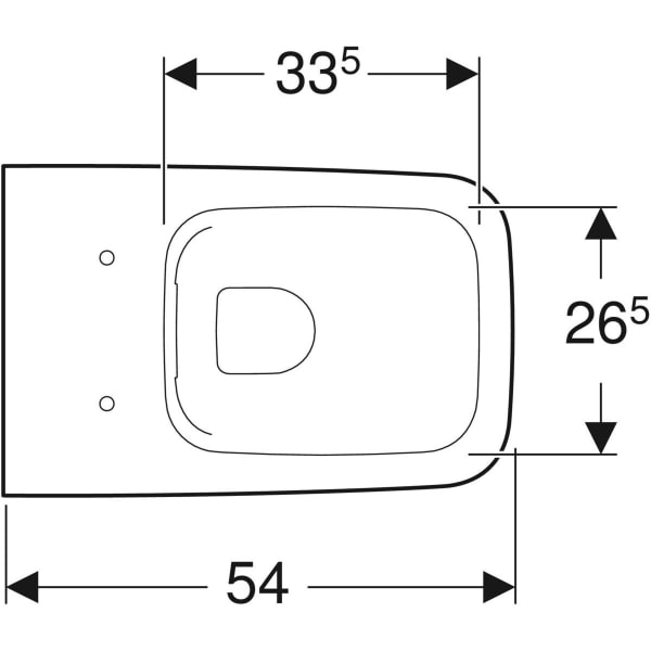 Geberit iCon Square Wand-WC Tiefspüler geschlossene Form, Rimfree, weiß