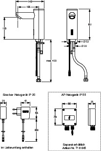 Armatur Saniline Style Vorgemischtes Wasser/Kaltwasser Netz