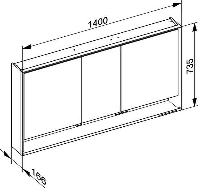 KE SPS Edition Lignatur 23306 Wandvorbau, Eiche, 1400x735x165mm