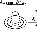 Helios IP-FDP 125 Alu-Dachpfanne f. Flachdach zu Dachhaube IP-DH 125