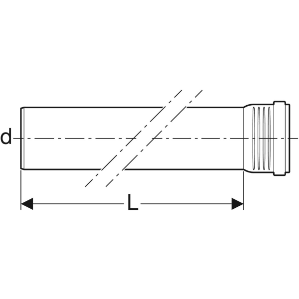 Geberit Silent-Pro Rohr mit Muffe d75mm L25cm