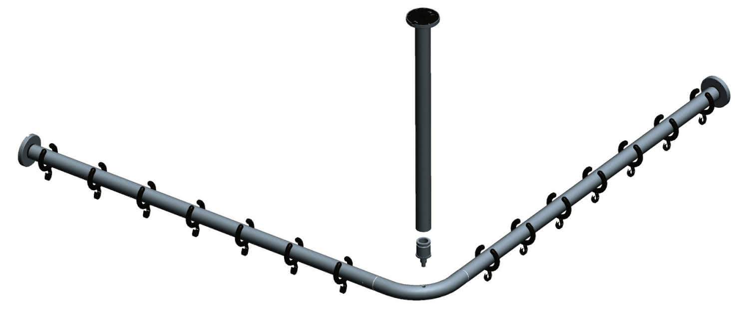 KEUCO Brausevorhangstangen-Set Plan 14936, für Dusche 80x80, silber-eloxiert