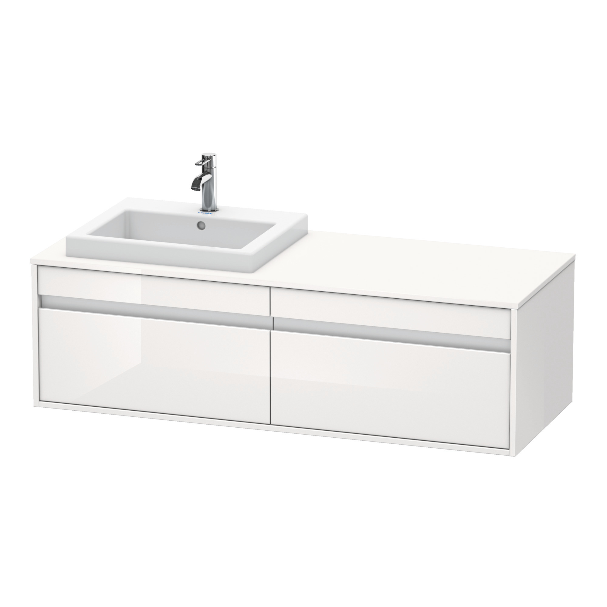Duravit WTU wandhängend Ketho 550x1400x426mm 2 Auszüge, für EBWT li., weiß hochglanz