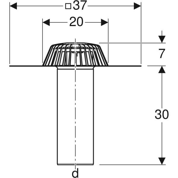 Geberit Dachwassereinlauf mit Anschlussblech d110 6L/s