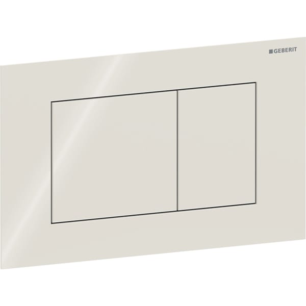 Geberit Sigma40 BetPl., eckig, f. 2-Mengen-Sp sandgrau, Glas