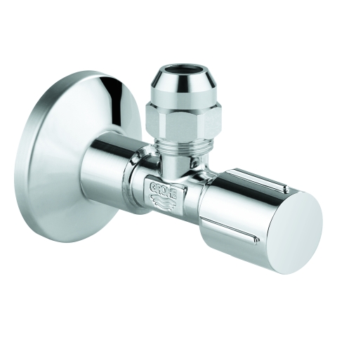 GROHE Eckventil 22037 1/2x3/8'' Rosette Metallgriff Quetschverschr. 10mm chrom