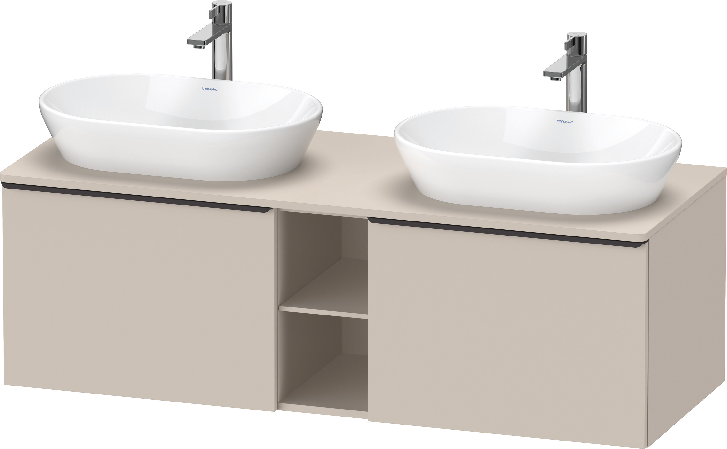Duravit D-Neo,Kons-WTU,B,AZ:2,Fä:2,Gr:D.Schw. 1400x550x459mm,Wandh,Taupe Matt, Dekor