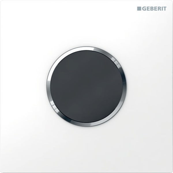 Geberit Typ 10 UR-Strg., rund, elektron. Sp. Batteriebetrieb, weiß glzd / chrom glzd