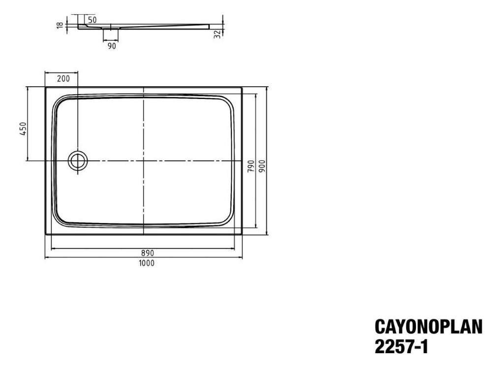 KA DW CAYONOPLAN Mod.2257-1,900x1000x32 mm,warm grey 60,Invisible Grip