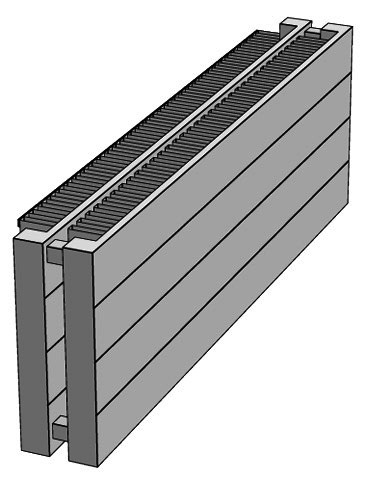 ZE HEW Radiapanel Compl. HLHL49/49-1200 490x126x1200 RAL 9016 AB V014