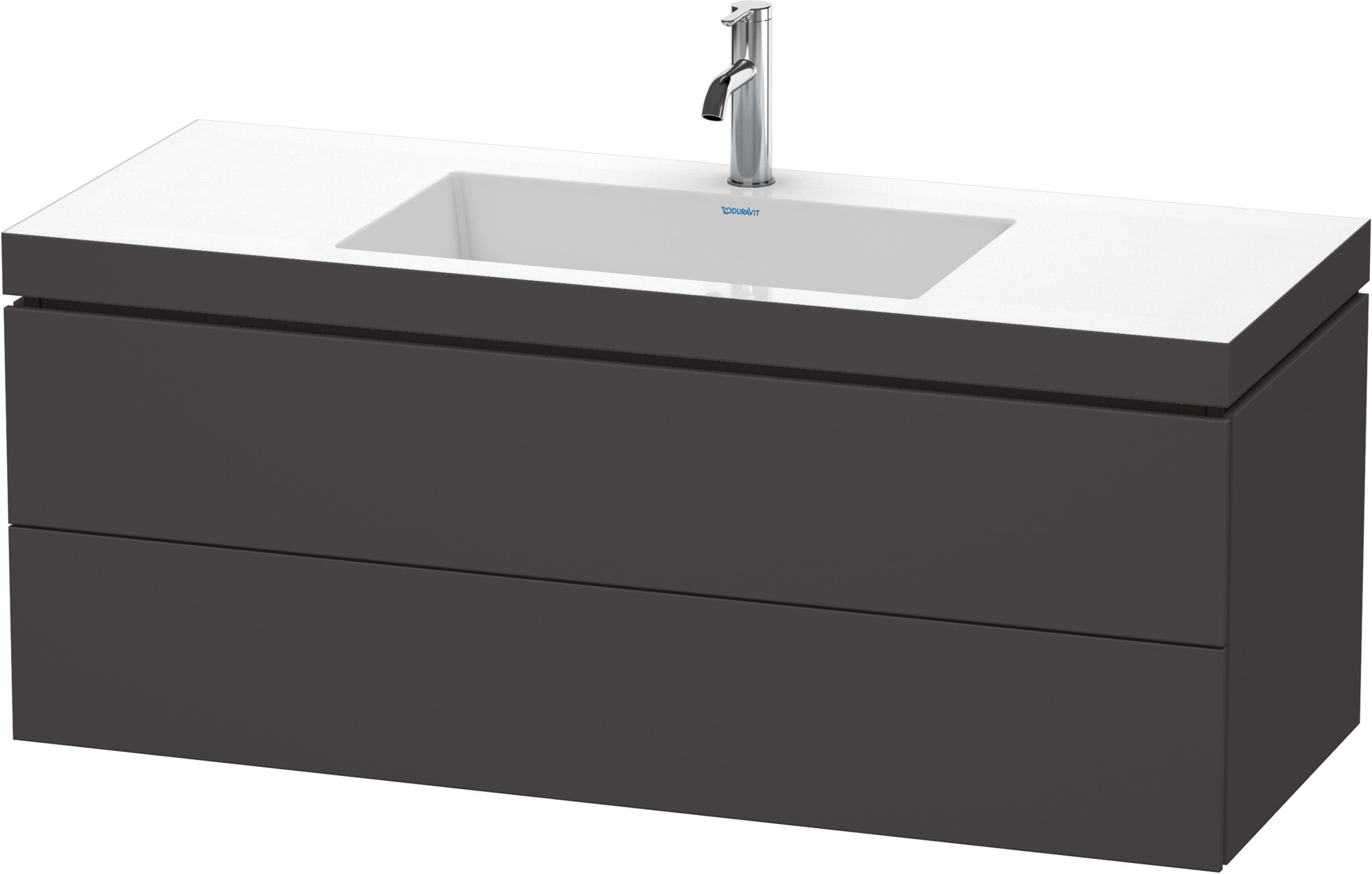 Duravit WTU L-Cube m. Vero Air 500x1200x480mm 1 HL, 2 SchKa, Graphit Supermatt